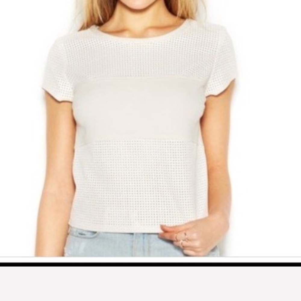 Guess Faux Leather Perforated Top
